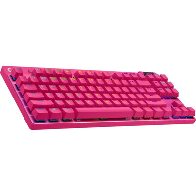 Геймърска механична клавиатура Logitech G Pro X TKL Lightspeed Tactile Switch, Magenta