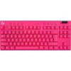 Геймърска механична клавиатура Logitech G Pro X TKL Lightspeed Tactile Switch, Magenta