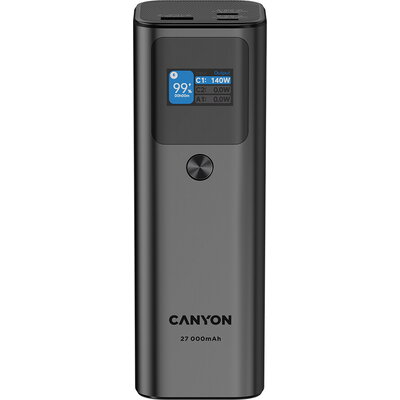 CANYON PB-2010, allowed for air travel power bank 27000mAh/97.2Wh Li-poly battery, in/out:2xUSB-C PD3.1 140W, out:USB-A QC 3.0 2