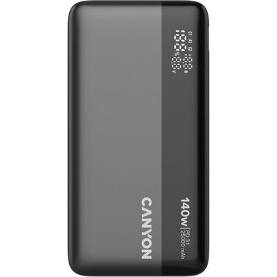 CANYON Power Bank PB-240, 25000mAh PD140W display power bank,Size160.0x82x27 mm Weight 508+-10g, Dark Grey