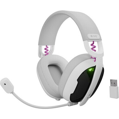 Слушалки Fury Gaming Headset, Fukiya F6, Wireless With Microphone, White