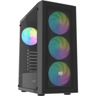 Кутия за компютър Fury PC Case Shobo SH8 ARGB Midi Tower, Window, Black