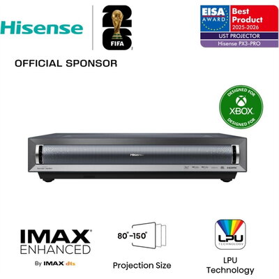 Мултимедиен проектор Hisense projector PX3-PRO Home Cinema, 3000;1,3x HDMI,1x LAN, Black