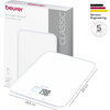 Везна Beurer KS 19 Pure White kitchen scale; 5 kg / 1 g