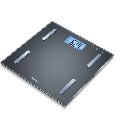 Везна Beurer BF 180 diagnostic bathroom scale; Blue illuminated LCD display; Digit size: 34 mm; Weight, body fat, body water, mu