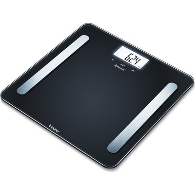 Везна Beurer BF 600 BT diagnostic bathroom scale in pure black, Weight, body fat, body water, muscle percentage, bone mass, AMR/