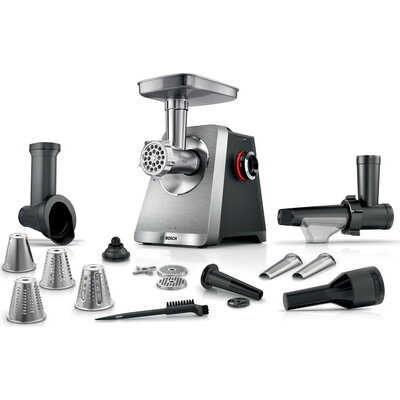 Месомелачка Bosch MFWS860M, SER8, Meat mincer, Blocking power: 2500W, 4,5 kg/min, 10-year motor, dishwasher safe, tomato press, 