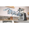 Месомелачка Bosch MFWS820M, SER8, Meat mincer, Blocking power: 2500W, 4,5 kg/min, 10-year motor, dishwasher safe, kebbe att., sa