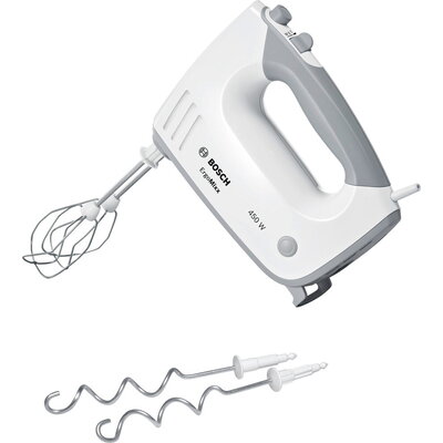 Миксер Bosch MFQ36400, Hand mixer, 450 W, 5 speed settings, additional pulse/turbo setting, white/grey