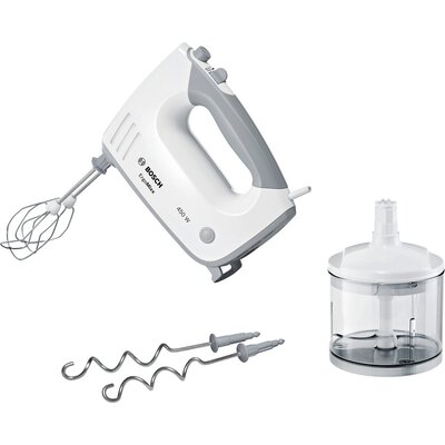 Миксер Bosch MFQ36450S, Hand mixer, ErgoMixx, 450 W, chopper included, 5 speed settings, additional pulse/turbo setting, White