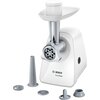 Месомелачка Bosch MFW2520W, Meat mincer SmartPower; 350W - 1500W; Discs: 3.8/ 8 mm; Sausage attachment; Attachment for kibbutz /