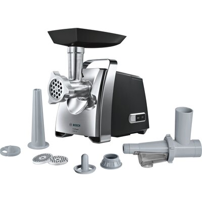 Месомелачка Bosch MFW67450, Meat mincer ProPower, 700W - 2000W, Discs: 3 / 4,8 / 8 mm; Sausage attachment; Attachment for kibbut