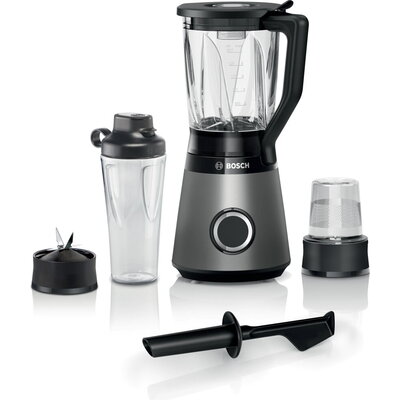 Блендер Bosch MMB6177S Series 4, VitaPower Blender, 1200 W, Glass ThermoSafe jug 1.5 l, Tritan ToGo bottle 0.6 l, Two speed sett