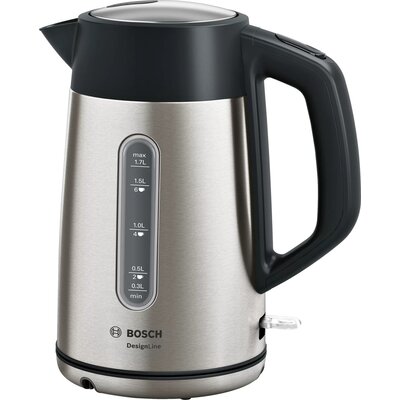 Електрическа кана Bosch TWK4P440, Kettle, DesignLine, 2000-2400 W, 1.7 l,  OneCup function, Stainless steel