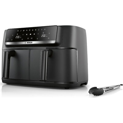 Уред за здравословно готвене Bosch MAFD440B7, Air Fryer Double Flex Drawer, 9L (2x4.5L), 2500 W, 40-230 °C, Touch Control, Black