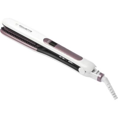 Преса Rowenta SF7510F0, Brush&Straight Premium Care, LCD display, 130 - 200 ° C, Replaceable Plates, Ionizer, Cover type: Cashme