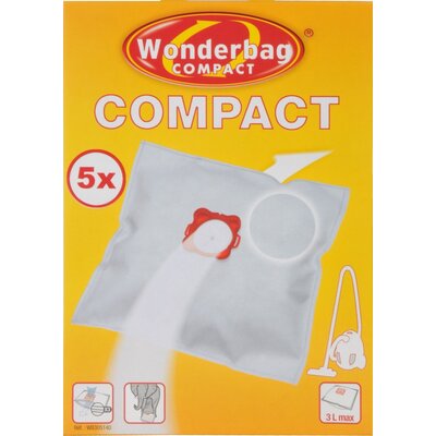 Торбичка за прахосмукачка Rowenta WB305140, Wonderbag Compact, Vacuum Bags, Set of 5 bags + 1 adapter ring, 3-layered, Universal