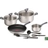 Комплект тигани и тенджери Tefal G713SB45, DAILY COOK Set 11 pcs (Saucepan 16 w/o lid, stewpot 20/24+lids, frypan 28, 5 tools)