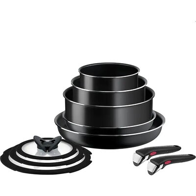 Комплект тигани и тенджери Tefal L1539053 Easy Cook & Clean 10pcs set : FP24/28 + SCP 16/20 with lids + sautepan 24 with lid  + 