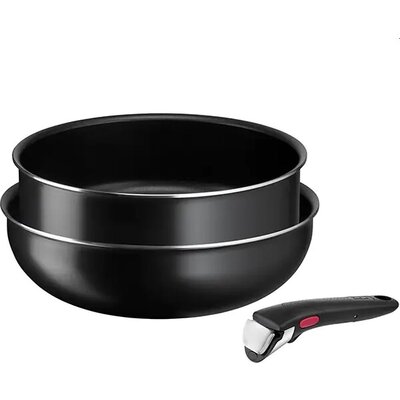 Комплект тигани и тенджери Tefal L1539153 Easy Cook & Clean wok26 + stp24 + handle