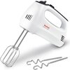 Миксер Tefal HT310138, Hand Mixer, 300W, 5 Speeds + turbo,  2 Beaters, 2 Dough hooks, white/dark grey