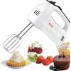 Миксер Tefal HT310138, Hand Mixer, 300W, 5 Speeds + turbo,  2 Beaters, 2 Dough hooks, white/dark grey