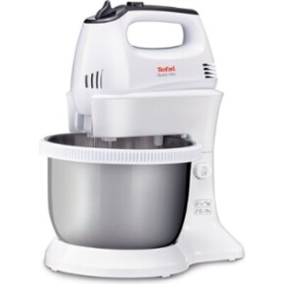 Миксер Tefal HT312138, Quick mix Hand Mixer with bowl, 300 W, 5 Speeds + turbo, 2 Beaters, 2 Dough hooks, automatic rotating bow