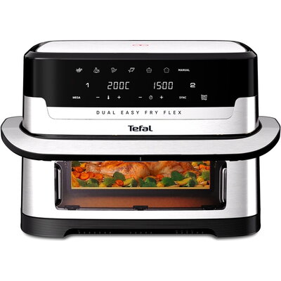 Уред за здравословно готвене Tefal EY922DE0 Easy Fry DUAL FLEX, stainless steel, 9L (2.5kg), 2700W, automatic programs (7), adju