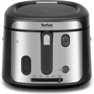 Фритюрник Tefal FF2588E0 Filtra Vision+, black, 1.2Kg / 2.1L, 1900W, timer, fix bowl, washable (lid, basket), adj. thermostat, o
