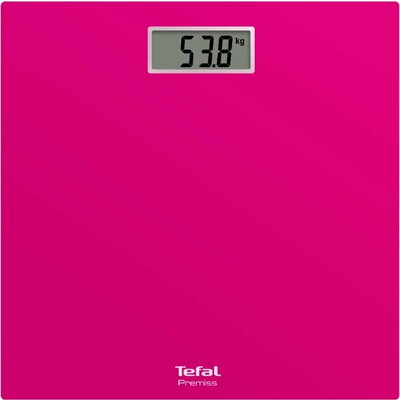 Везна Tefal PP1403V0, Premiss Pink, glass platform (30x30x2cm), 150kg /100 g, display (65x28mm), 1 battery CR 2032