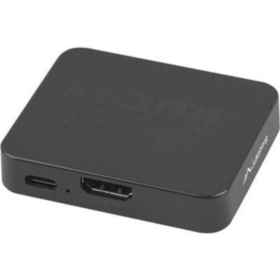 Адаптер Lanberg Splitter Video HDMI->2x HDMI 4K + USB-C port, Black