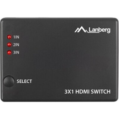 Адаптер Lanberg Video Switch 3x HDMI + Micro USB port + Remote Controller, black