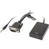 Адаптер Lanberg adapter VGA (f) + audio 3.5mm jack -> HDMI (m)