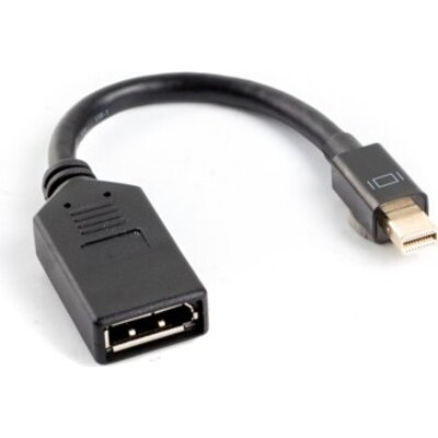 Адаптер Lanberg adapter display port mini (m) -> display port (f), 10cm cable, black