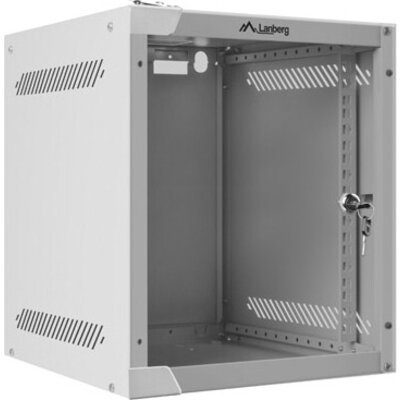 Комуникационен шкаф Lanberg rack cabinet 10” wall-mount 6U / 280x310 for self-assembly (flat pack), grey