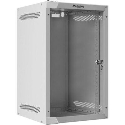 Комуникационен шкаф Lanberg rack cabinet 10'' wall-mount 9U / 280x310 for self-assembly (flat pack), grey