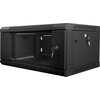 Комуникационен шкаф Lanberg rack cabinet 19” wall-mount 4U / 600x450 for self-assembly (flat pack), black