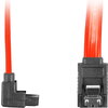 Кабел Lanberg SATA DATA II (3GB/S) F/F cable 50cm metal clips angled, red