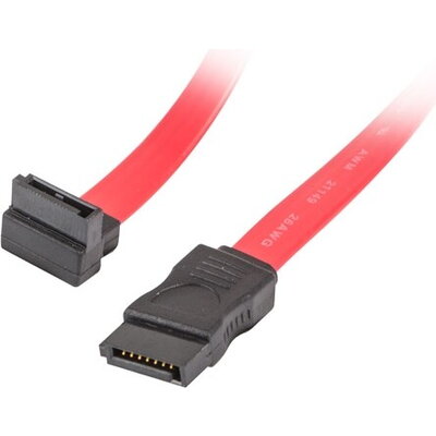 Кабел Lanberg SATA DATA III (6GB/S) F/F cable 50cm metal clips angled, red