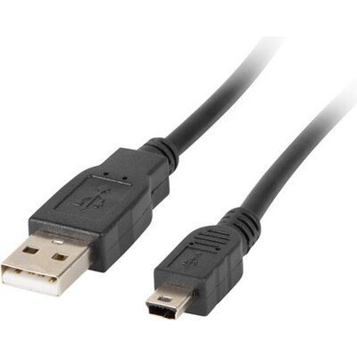 Кабел Lanberg USB MINI-B(M) ->  USB-A (M) 2.0 cable 1.8m, black ferrite (Canon)