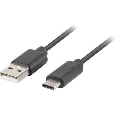 Кабел Lanberg USB-C(M) ->  USB-A (M) 2.0 cable 0.5m, black QC 3.0