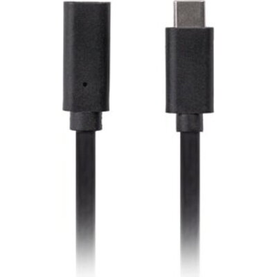 Кабел Lanberg USB-C M/F 3.1 cable 0.5m, Black