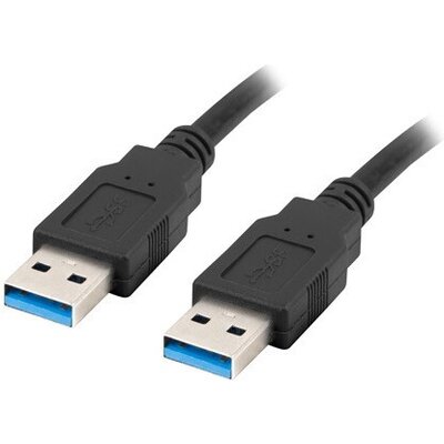 Кабел Lanberg USB-A M/M 3.0 cable 1m, black