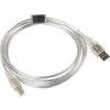 Кабел Lanberg  USB-A (M) -> USB-B (M) 2.0 cable 1.8m, transparent ferrite