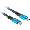 Кабел Lanberg USB-C M/M 4.0 cable 1.2m 100W 8K 30HZ Black-Blue