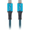 Кабел Lanberg USB-C M/M 4.0 cable 1.2m 100W 8K 30HZ Black-Blue