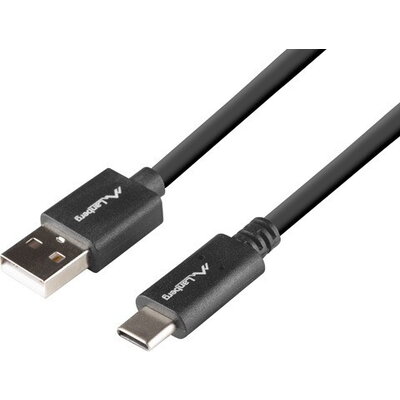Кабел Lanberg USB-C(M) -> USB-A(M) 2.0 cable 1m QC, black BOX
