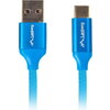 Кабел Lanberg USB-C(M) ->  USB-A (M) 2.0 cable 1m, blue premium 5A