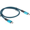 Кабел Lanberg USB-C(M) -> USB-C (M) 4.0 cable 0.5m 100W 8K 30Hz Black-Blue