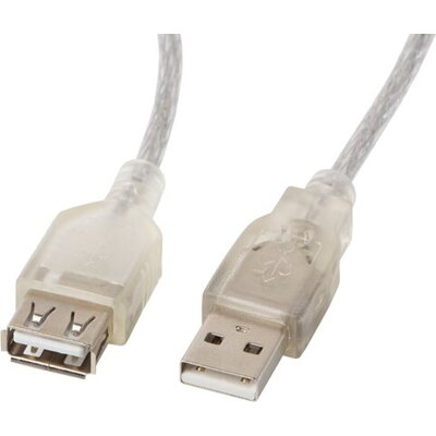 Кабел Lanberg extension cable USB 2.0 AM-AF,  1.8m, transparent ferrite